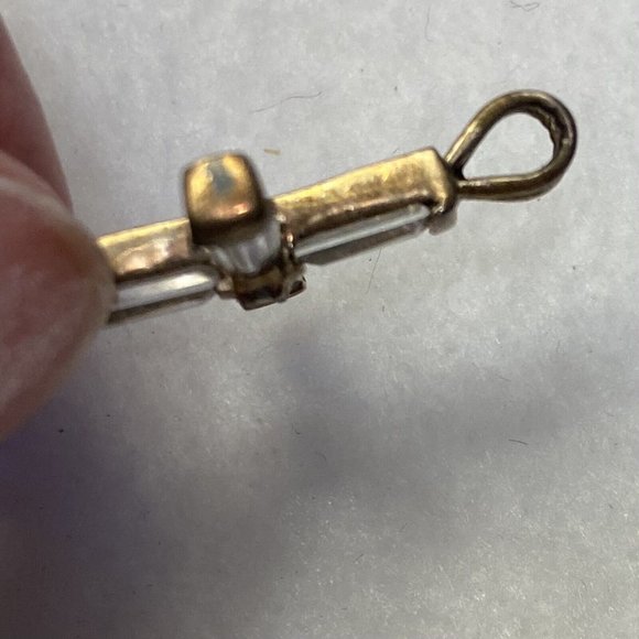 Gold Tone Clear Beveled Crystal Cross Pendant Necklace 925..........133 - Picture 8 of 10